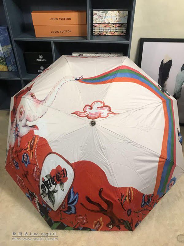 GUCCI古馳傘 怪獸新款 最新火爆單品 G家自動傘 晴雨傘 防曬隔熱 防紫外線  zm1099
